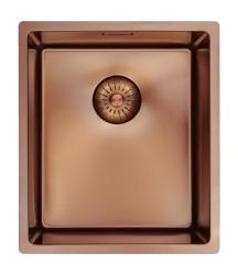 Pure.Sink Prestige drez 34x40 cm PVD meď 10 mm rádius na zabudovanie, zabudovanie do roviny a montáž na dosku PPG3440-62.