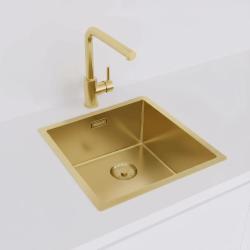 Pure.Sink Prestige umývadlo 40x40 cm PVD Zlatá 10 mm rádius podmontáž, plochá montáž a nadmontáž PPG4040-60