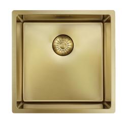 Pure.Sink Prestige umývadlo 40x40 cm PVD Zlatá 10 mm rádius podmontáž, plochá montáž a nadmontáž PPG4040-60