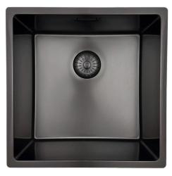 Pure.Sink Prestige drez 40x40 cm PVD Gun Metal 10 mm rádius na zabudovanie, zabudovanie do roviny a na stavbu PPG4040-61
