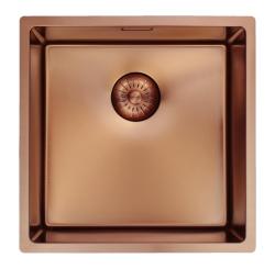 Pure.Sink Prestige drez 40x40 cm PVD Meď 10 mm polomer, spodná montáž, plochá montáž a horná montáž PPG4040-62.