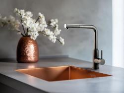 Pure.Sink Prestige drez 40x40 cm PVD Meď 10 mm polomer, spodná montáž, plochá montáž a horná montáž PPG4040-62.