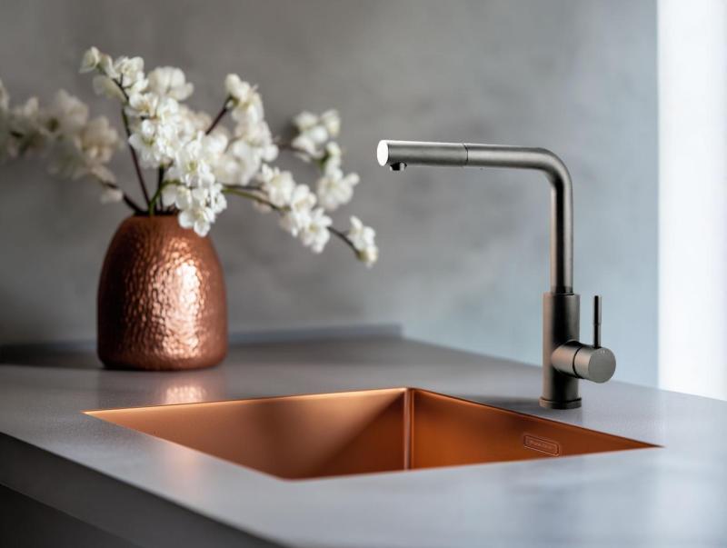 Pure.Sink Prestige sink 50x40 cm PVD Copper 10mm radius undermount, flush mount, and top mount PPG5040-62