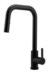 Pure.Sink Elite Steel Crystal-S kuchynská batéria Matná čierna s výsuvnou hubicou PS8050-10