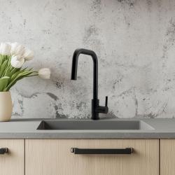 Pure.Sink Elite Steel Crystal-S kuchynská batéria Matná čierna s výsuvnou hubicou PS8050-10