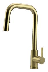 Pure.Sink Elite Steel Crystal-S kuchynská batéria PVD kartáčované zlato s výsuvnou hubicou PS8050-60