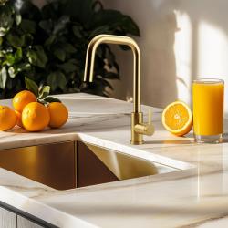 Pure.Sink Elite Steel Crystal-S kuchynská batéria PVD kartáčované zlato s výsuvnou hubicou PS8050-60