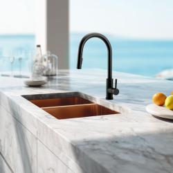 Pure.Sink Elite Steel Stream-S kuchynská batéria matná čierna s výsuvnou výpustou PS8045-10