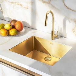 Pure.Sink Elite Steel Stream-S kuchynská batéria PVD brúsené zlato s vysúvateľným výtokom PS8045-60