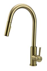 Pure.Sink Elite Steel Stream-S kuchynská batéria PVD brúsené zlato s vysúvateľným výtokom PS8045-60