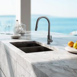Pure.Sink Elite Steel Stream-S kuchynská batéria PVD Gun metal s výsuvnou výpusťou PS8045-61