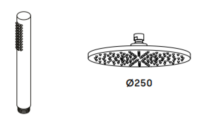 Waterevolution Flow thermostatic shower combination with matt white rain shower 250mm T141TN25BR