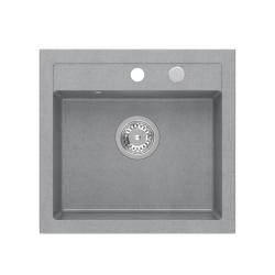 Quadri Londýn Granit Sivý Umývadlo 50x47 cm s Otvorom na Batériu - 1208967727