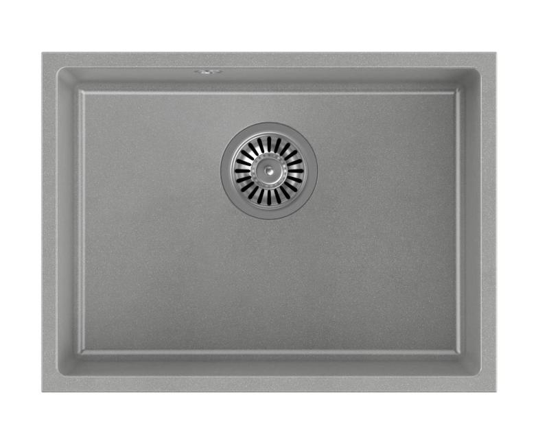 Quadri Elston Sivý Žulový Podstavný Drez 495x360mm s Nerezovou Zátkou 1208967773