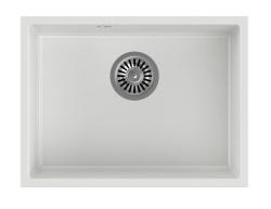 Quadri Elston Biela Granitová Podmontážna Drez 495x360mm s Nerezovou Zátkou 1208967774