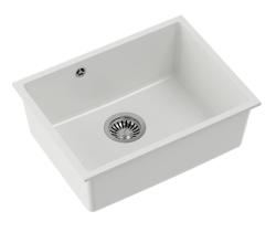 Quadri Elston Biela Granitová Podmontážna Drez 495x360mm s Nerezovou Zátkou 1208967774