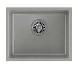 Quadri Elston Sivý Žulový Podmontážny Drez 420x335mm s Nerezovou Zátkou 1208967775