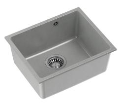 Quadri Elston Sivý Žulový Podmontážny Drez 420x335mm s Nerezovou Zátkou 1208967775