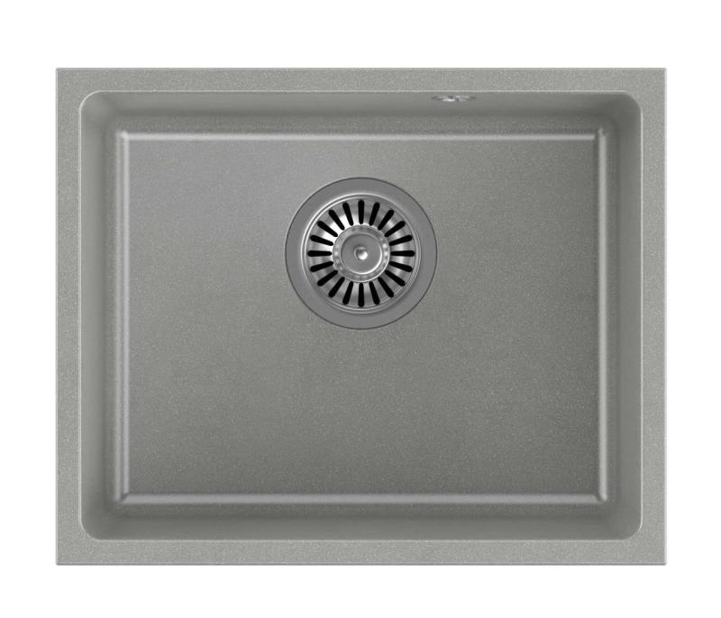 Quadri Elston Sivý Žulový Podmontážny Drez 420x335mm s Nerezovou Zátkou 1208967775