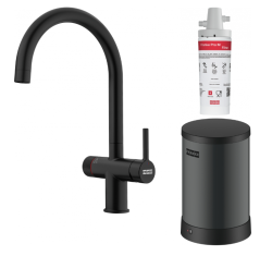 Franke Maris water hub 4L bojler 3-v-1 s Twist mechanickým kohútikom na vriacu vodu matná čierna s vodovodnou súpravou 1208967861