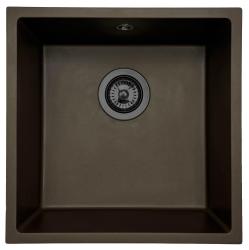 GraniteMy Universal Café Granitový Drez 40x40 cm na dosku, pod dosku a do roviny s odtokom v gun metal farbe - 1208967917
