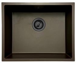 GraniteMy Universele Granieten Café Spoelbak 50x40 cm opbouw, onderbouw en vlakinbouw met gun metal plug- 1208967928