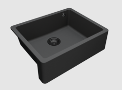 GraniteMy Tradition Vidiecky Drez Granitový Drez 60x48 cm Čierny Podstavný a Vložný s Čiernou Zátkou 1208967936