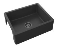 GranitMy Tradition Vidiecky Drez - Dvojstranný Granitový Drez 60x48 cm Čierny podstavný s gun metal zátkou 1208968032
