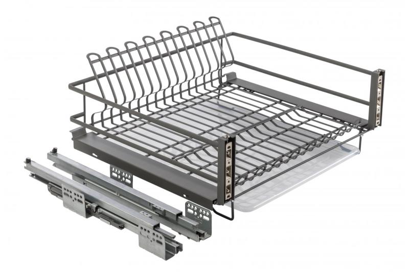 Drainer GTV MOVIX zásuvka, 800, soft-close, bez sprievodcov, pripevnenie vpredu, antracit