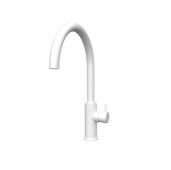 Waterevolution Flow kuchynská batéria s okrúhlym otočným výtokom biela T158UBR.
