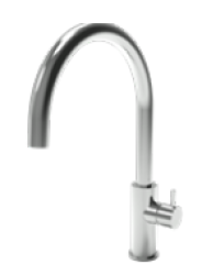 Waterevolution Flow kuchynská batéria s otočným okrúhlym výtokom gun metal T158UGME