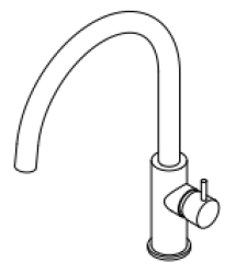 Waterevolution Flow kuchynská batéria s otočným okrúhlym výtokom gun metal T158UGME