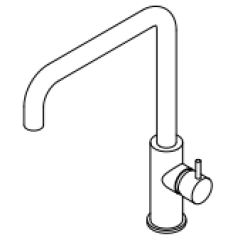 Waterevolution Flow kuchynská batéria s pravouhlým otočným výtokom čierna T158HPR