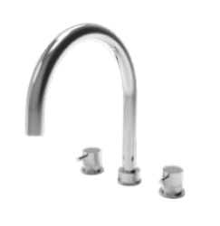 Waterevolution Flow 3-otvorová kuchynská batéria s otočným výtokom a pripojením na filtrovanú vodu, gun metal T152UGME.