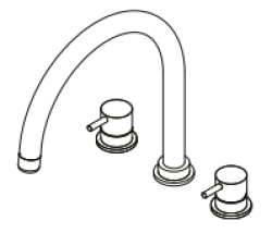 Waterevolution Flow 3-otvorová kuchynská batéria s otočným výtokom a pripojením na filtrovanú vodu, gun metal T152UGME.