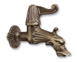 PB Garden Vintage Nástenný Vodovodný Kohútik Na Studenú Vodu Bronz s Pripojením na Záhradnú Hadicu a Pákou 1208969785