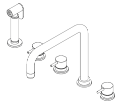 Waterevolution Flow 5-otvorová kuchynská batéria s výsuvnou sprchou a pripojením na filtrovanú vodu, meď T154HCPE.