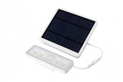 Slnečný svietidlový armatúra s detektorom pohybu a súmraku DAVOS, LED, 1000lm, 4000K, 2000mAh, IP54, biela