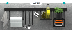 Set kuchynských líšt Epka Luxion 100 cm s príslušenstvom, kov s neviditeľným upevnením, čierna 1208969983.