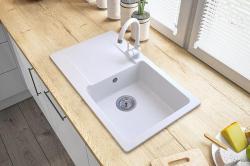 Graniteland Liri Granitový Biely drez s odkvapkávačom 765x448 mm 1208969990