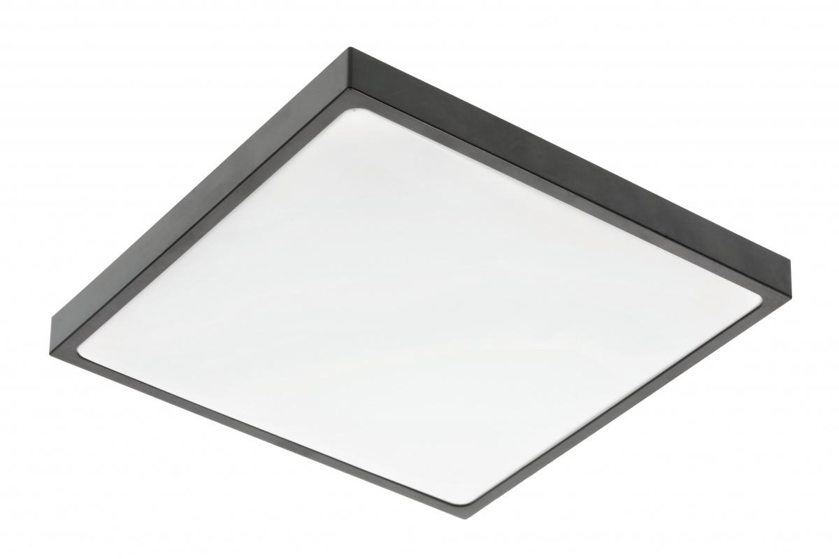 ALTAR LED Stropný svietidlo, 295x295mm, 4000K, 24W, 1680lm, AC180-250V, 50/60 Hz, PF>0.5, IP54, čierna, 3 roky záruka.