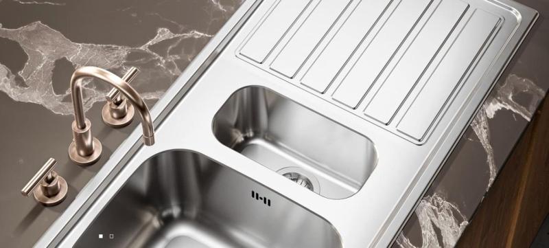 Banka Centurio 120 Stainless Steel Double Sink Surface-Mounted 120x50cm with Draining Area 1208970029