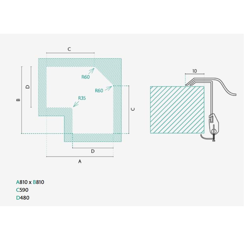 Banka Montreal RVS Rohový drez Na dosku 83 x 83 cm s odkvapkávacou plochou 1208970036