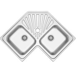 Banka Montreal RVS Rohový drez Na dosku 83 x 83 cm s odkvapkávacou plochou 1208970036