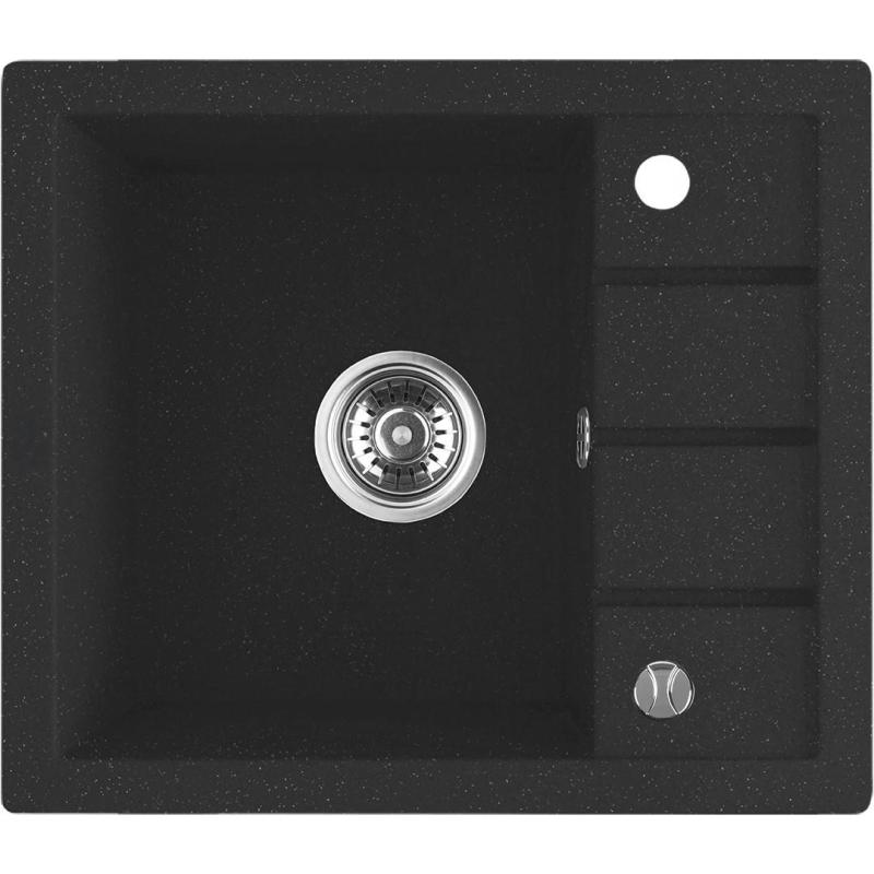 Akvadizajn Somerset Žulový Nadstavbový Drez Antracit s malou Odkvapovou časťou 570 x 495 mm 1208970084