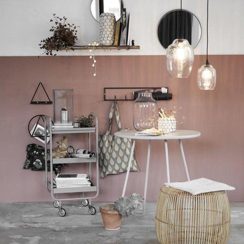 Outlet okrúhle zrkadlo 40 cm, odraz matná železo/čierna - House Doctor pre obývačku Fk0201