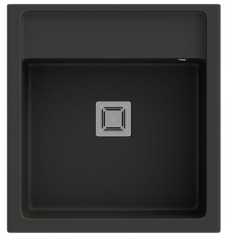 Graniteland Arno Žulový Čierny Drez, medzistavba 582x620mm s nerezovou štvorcovou zátkou 1208970602