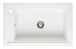 Graniteland Magra Granitový Biely Umyvadlový Výlevka na povrchu 686 x 427 mm s dierou pre kohútik a nerezovou zátkou 1208970614