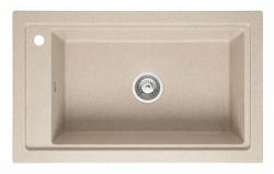 Graniteland Magra Granitové Bežové Umyvadlo na Montáž 686 x 427 mm s Dierou pre Kľúč a Nerezovou Zástrčkou 1208970617