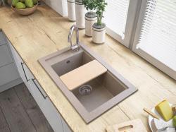 Graniteland Magra Granitový Sivý Umyvadlo na povrch 686 x 427 mm s dierou pre kohútik a nerezovou zátkou 1208970618